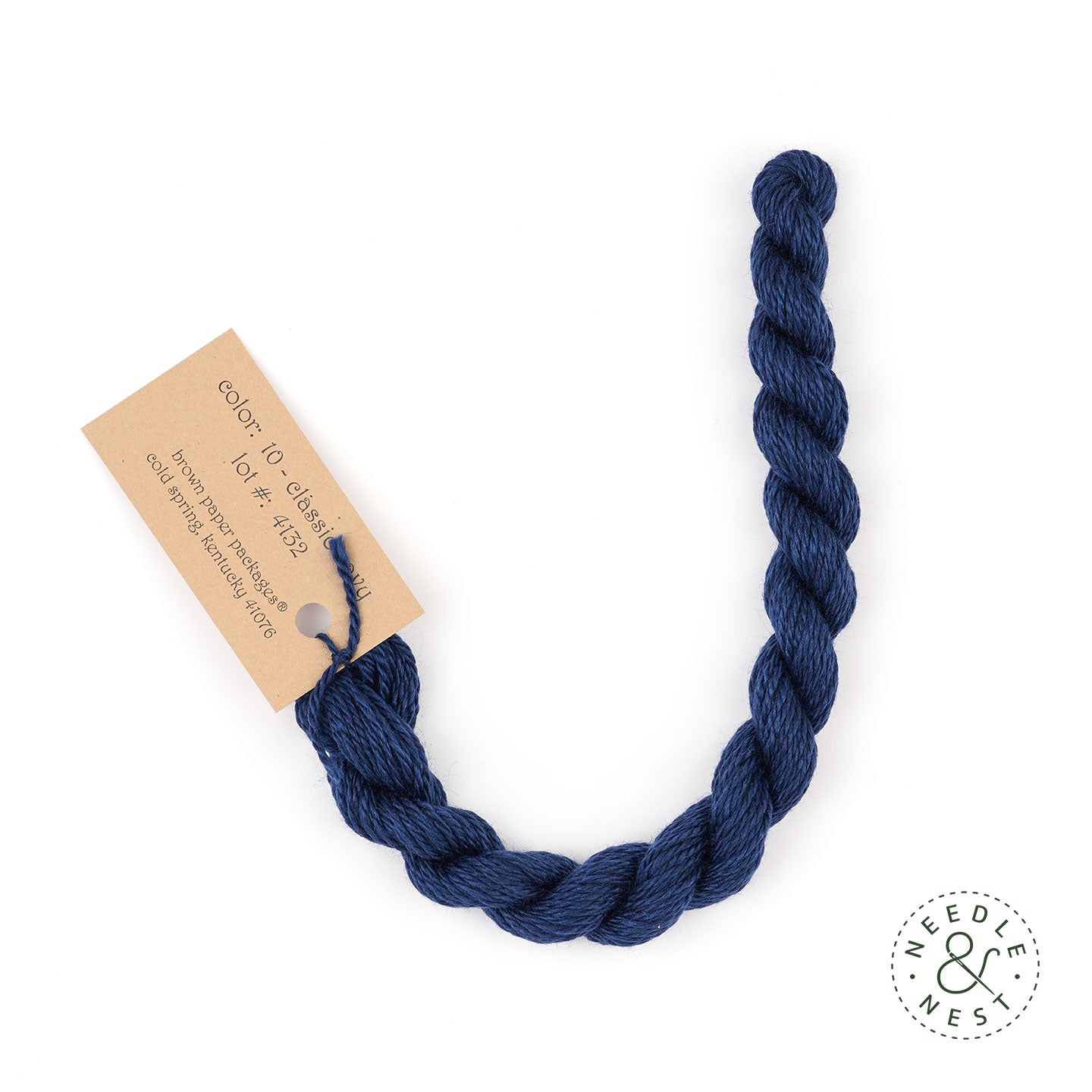 Silk & Ivory Classic Navy Thread on a White Background