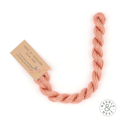 Silk & Ivory Terra Cotta Thread on a White Background