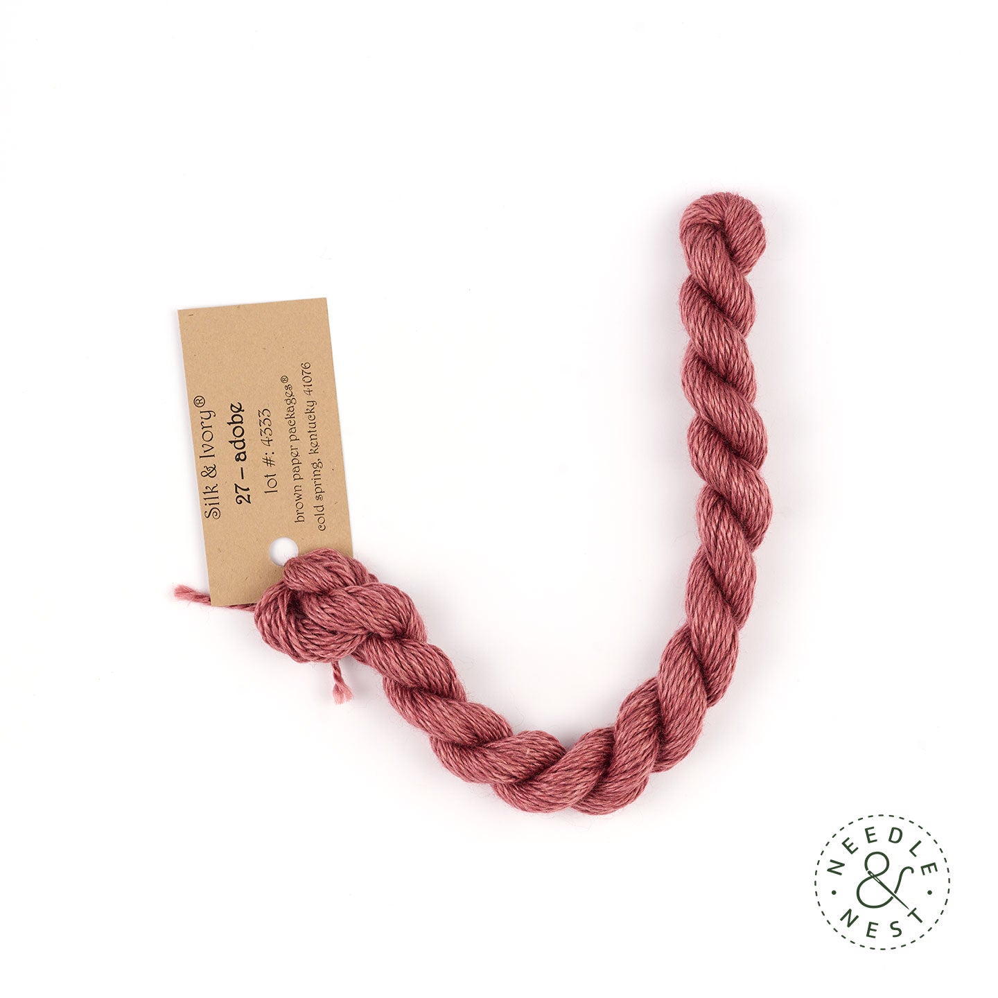 Silk & Ivory Adobe Thread on a White Background