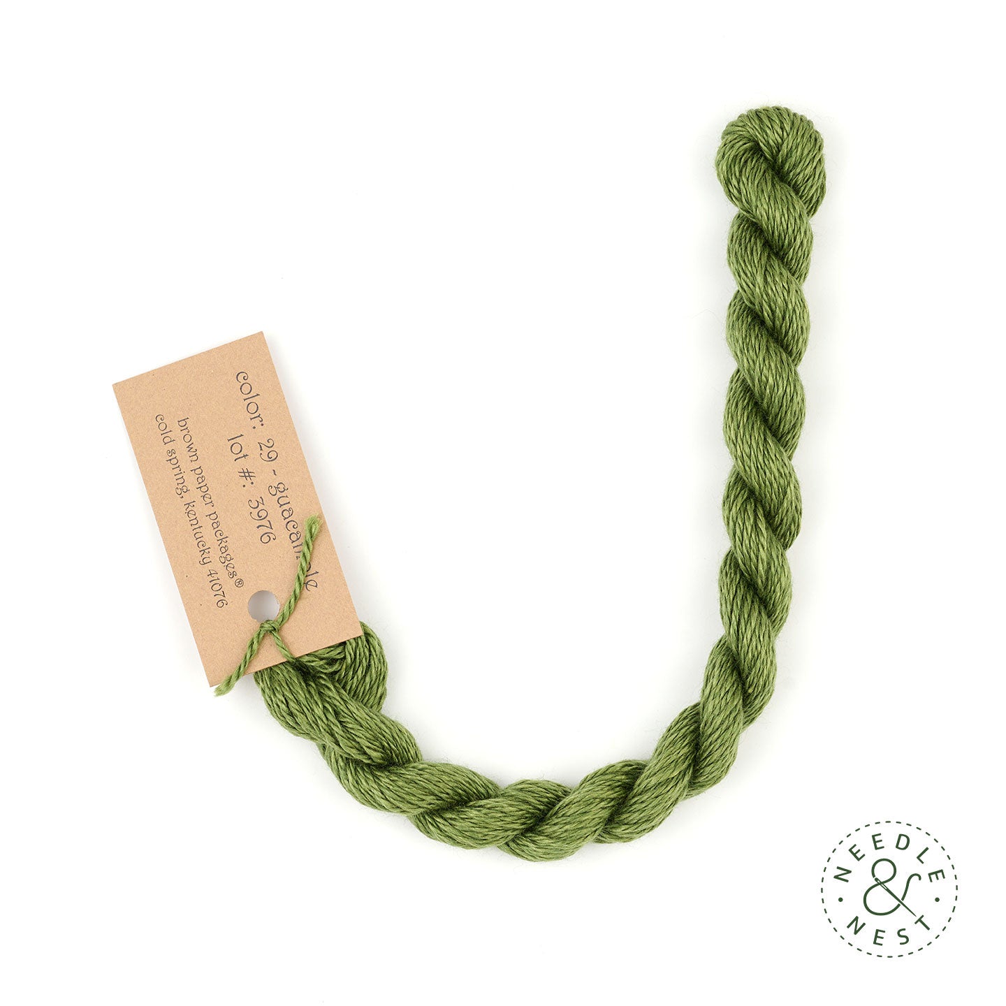 Silk & Ivory Guacamole Thread on a White Background