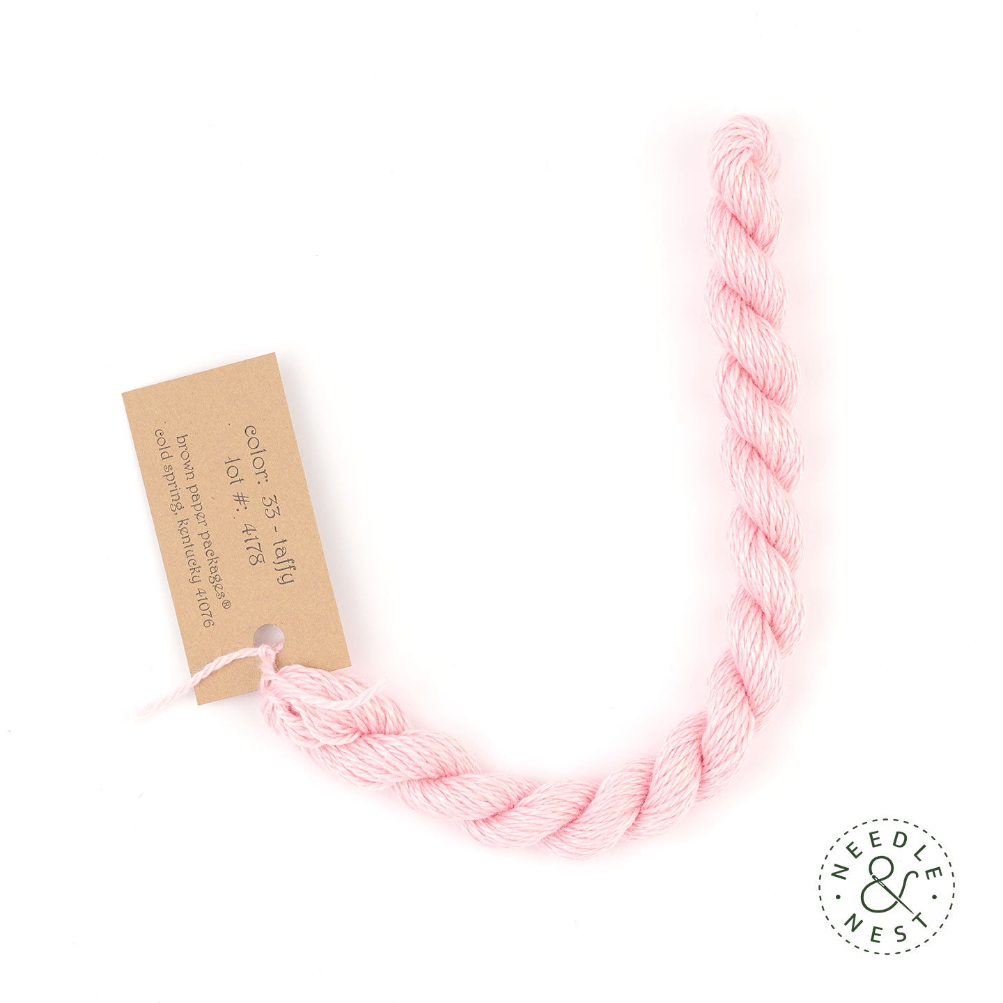 Silk & Ivory Taffy Thread on a White Background