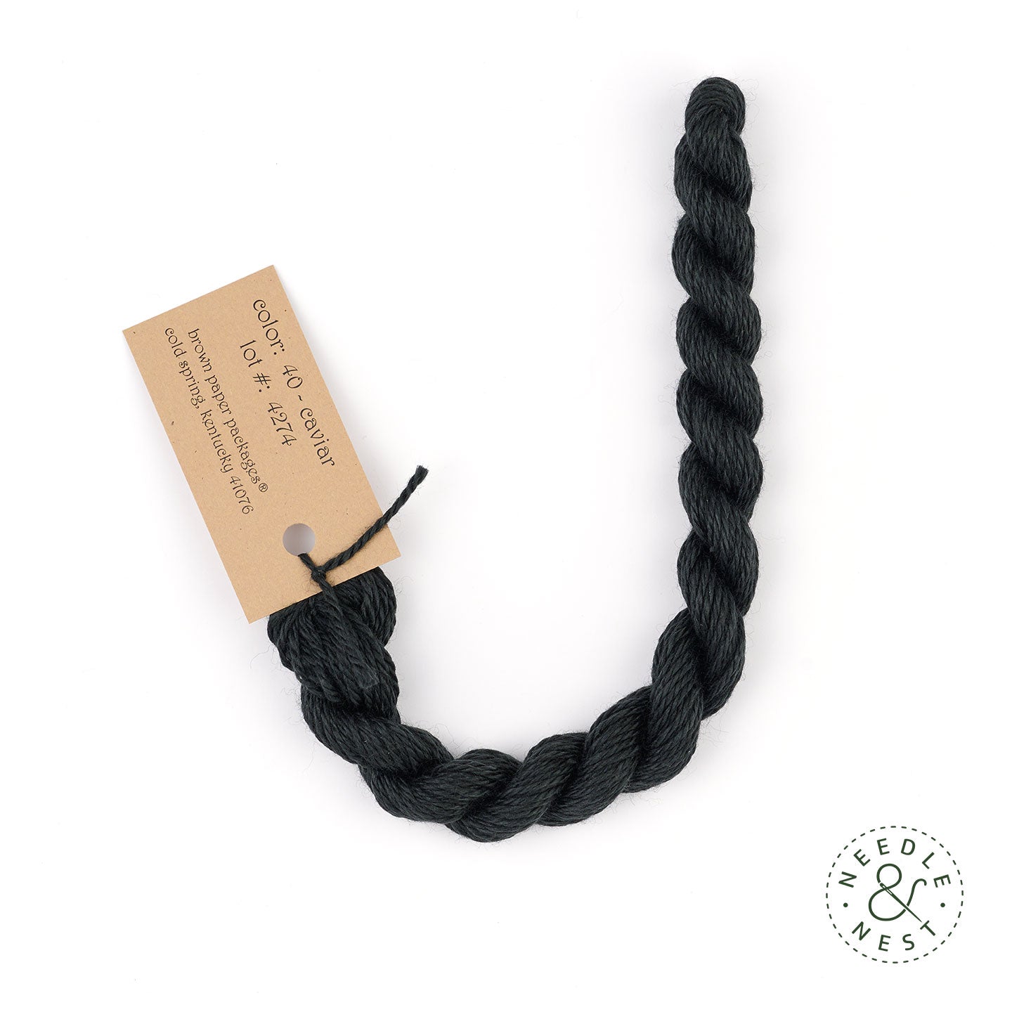 Silk & Ivory Caviar Thread on a White Background