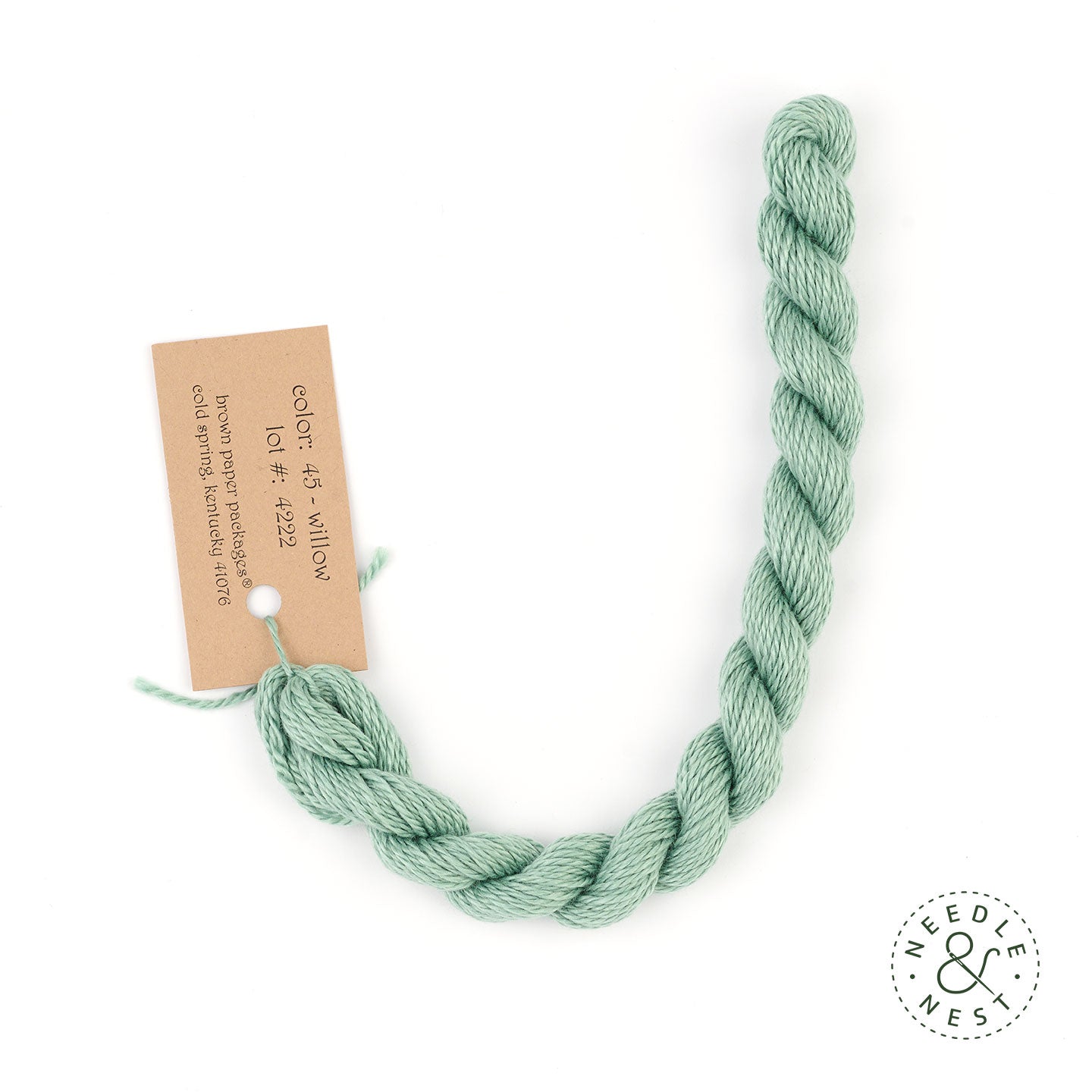 Silk & Ivory Willow Thread on a White Background