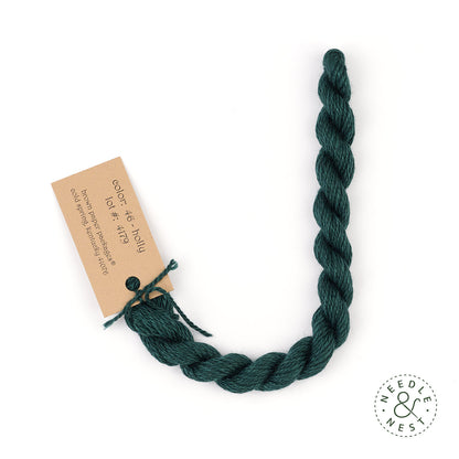 Silk & Ivory Holly Thread on a White Background