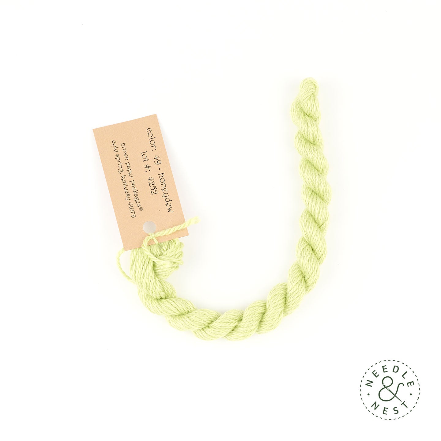 Silk & Ivory Honeydew Thread on a White Background