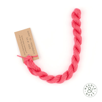 Silk & Ivory Watermelon Thread on a White Background