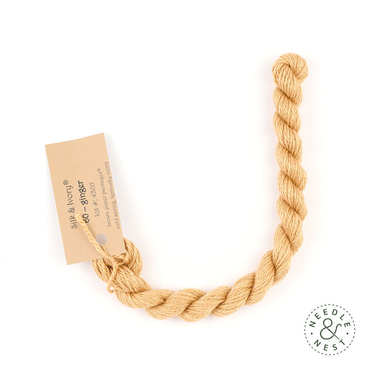 Silk & Ivory Ginger Thread on a White Background