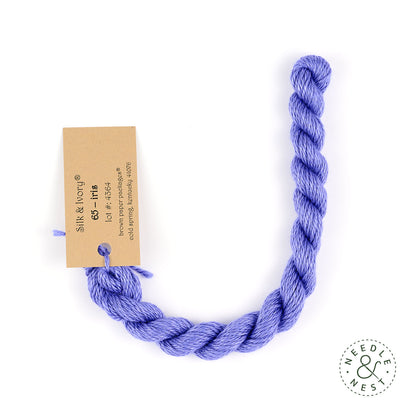 Silk & Ivory Iris Thread on a White Background