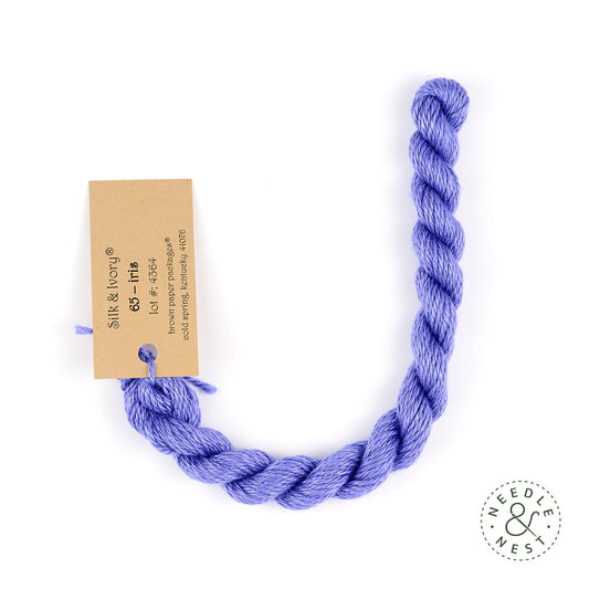 Silk & Ivory Iris Thread on a White Background