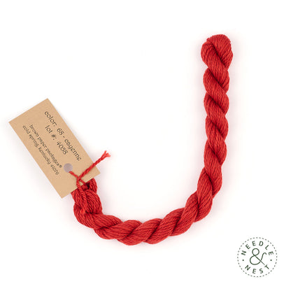 Silk & Ivory Cayenne Thread on a White Background
