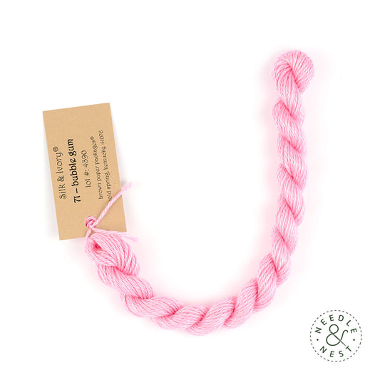Silk & Ivory Bubble Gum Thread on a White Background
