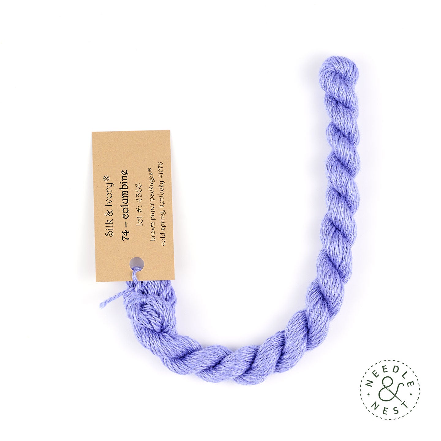 Silk & Ivory Columbine Thread on a White Background