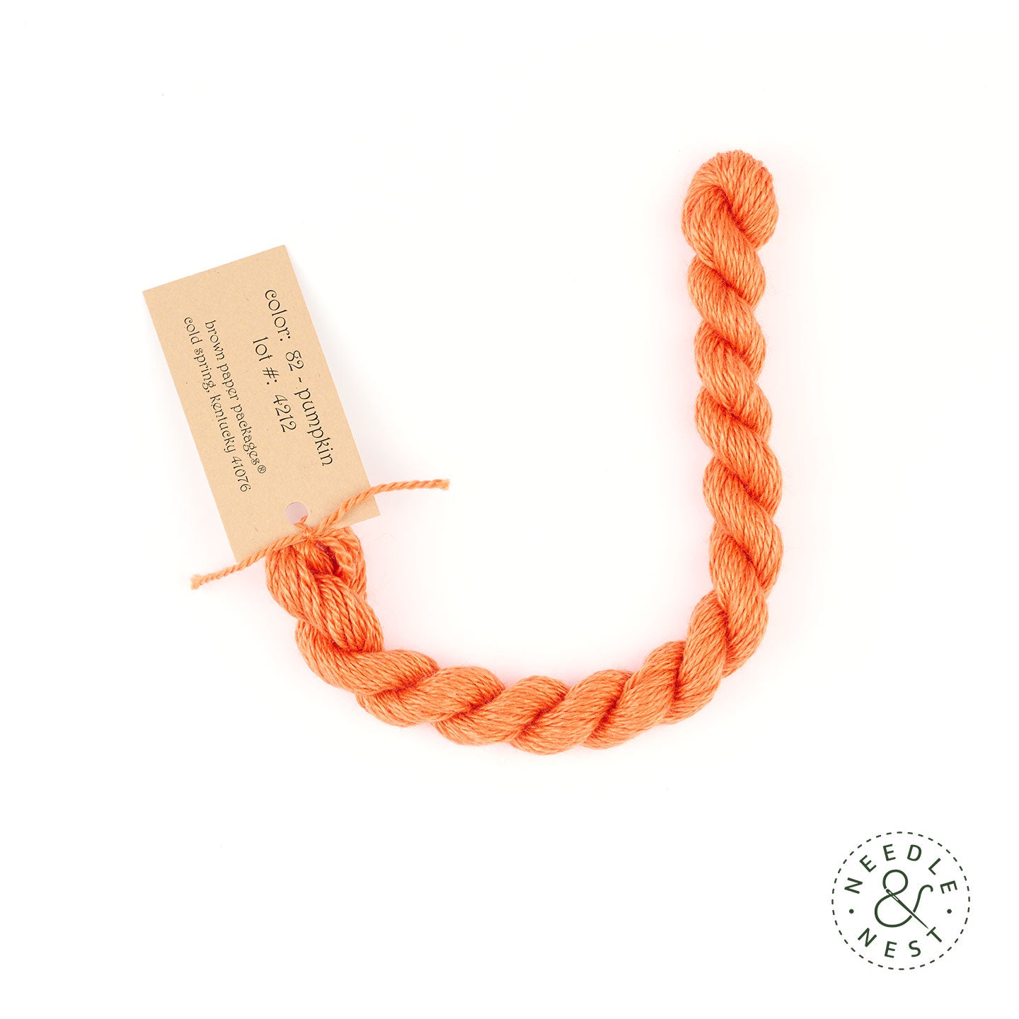 Silk & Ivory Pumpkin Thread on a White Background
