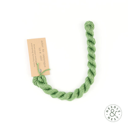 Silk & Ivory Asparagus Thread on a White Background