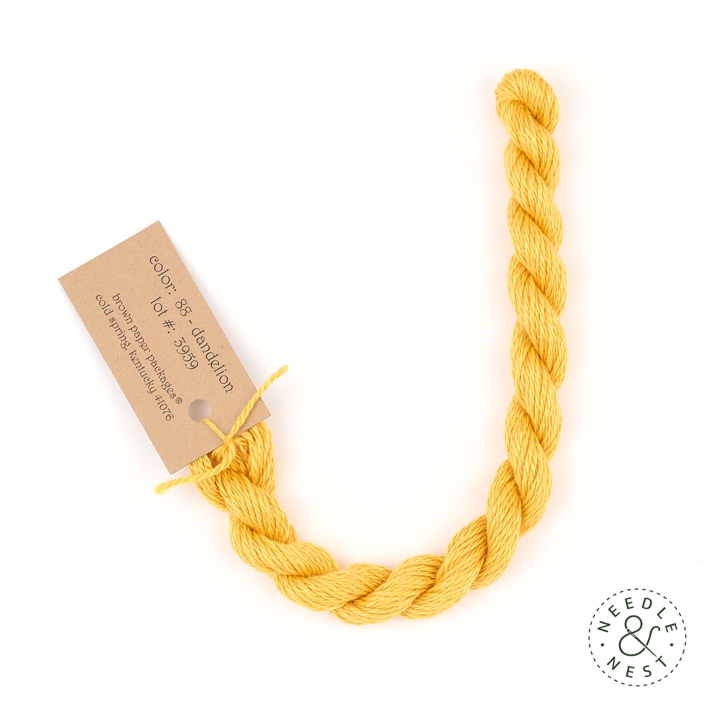 Silk & Ivory Dandelion Thread on a White Background