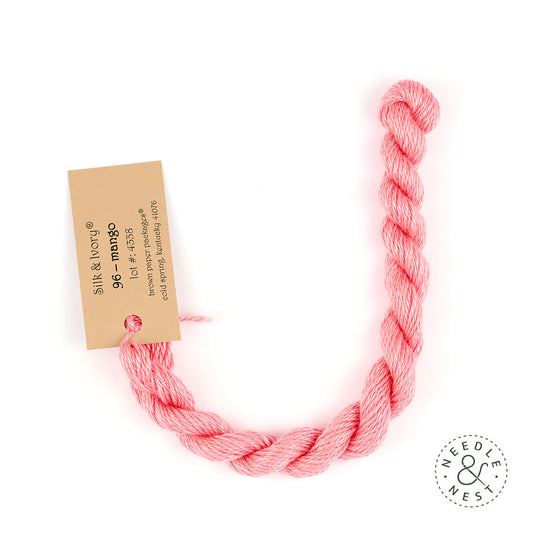 Silk & Ivory Mango Thread on a White Background