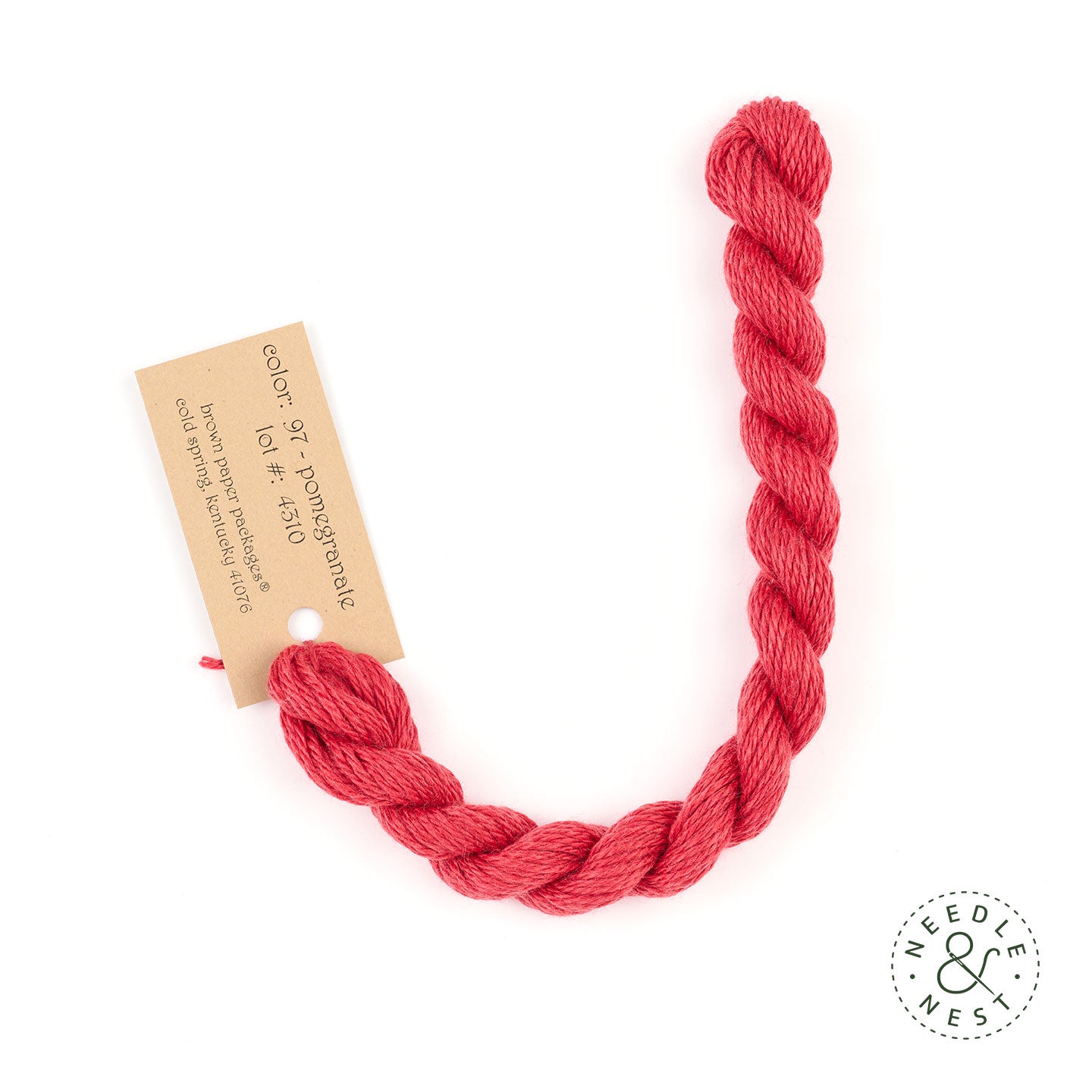 Silk & Ivory Pomegranate Thread on a White Background