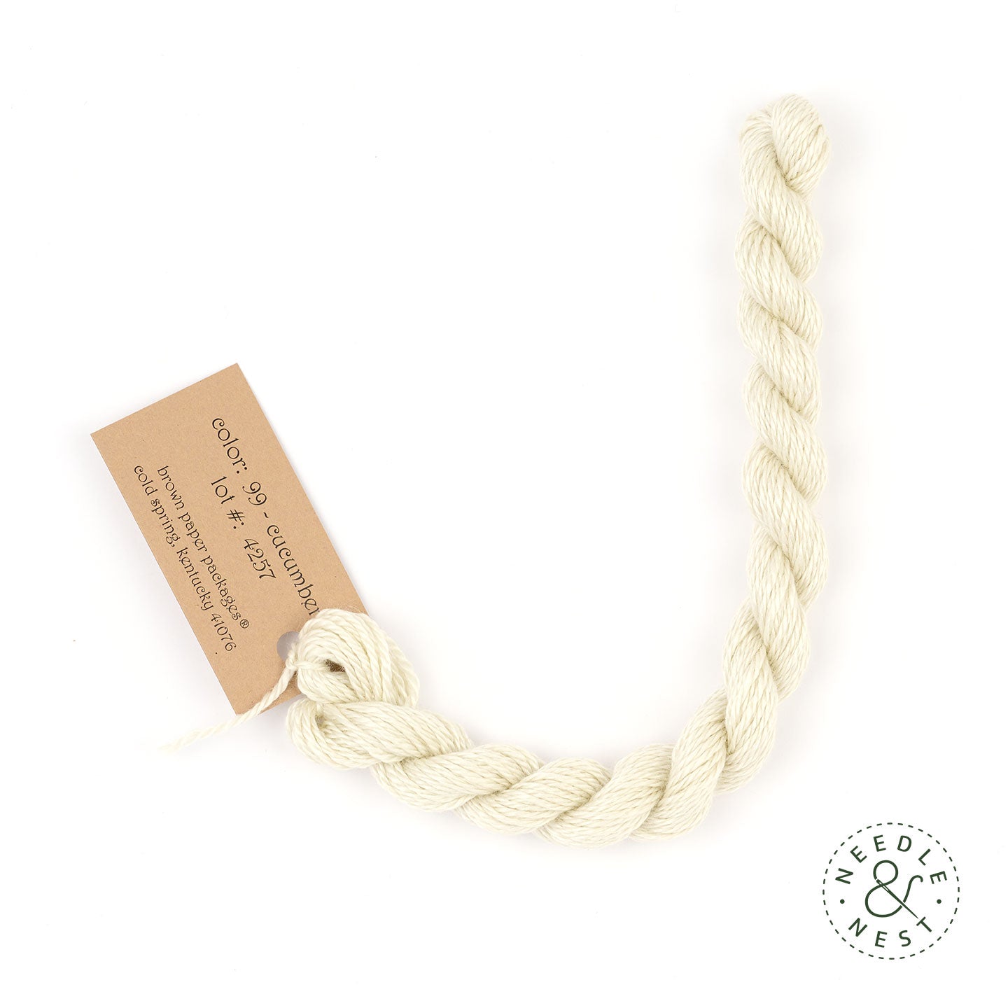 Silk & Ivory Cucumber Thread on a White Background