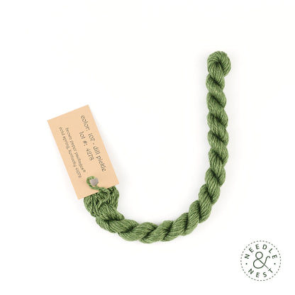 Silk & Ivory Dill Pickle Thread on a White Background