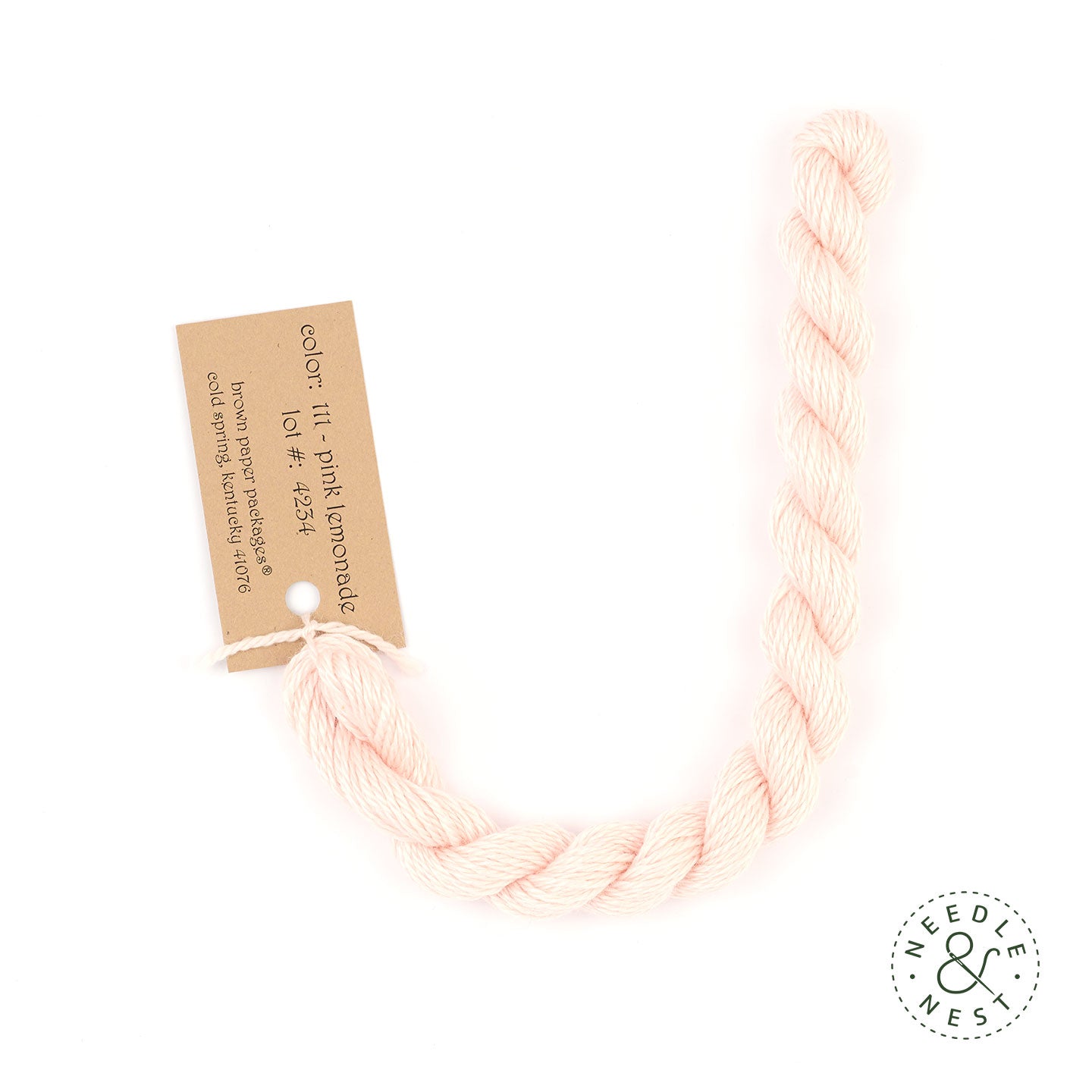 Silk & Ivory Pink Lemonade Thread on a White Background