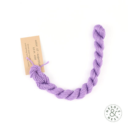 Silk & Ivory Sugarplum Thread on a White Background