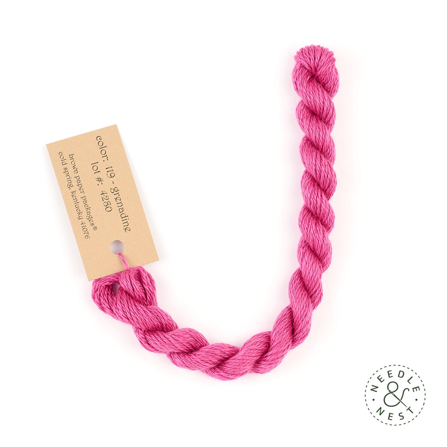 Silk & Ivory Grenadine Thread on a White Background