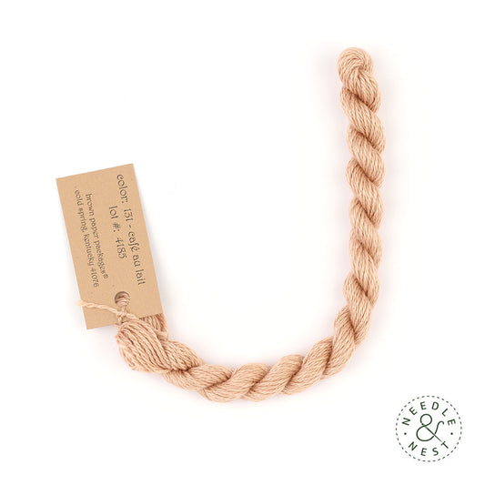 Silk & Ivory Cafe au Lait Thread on a White Background