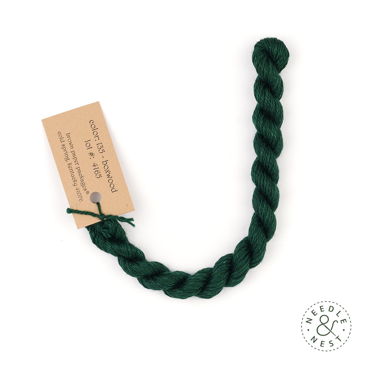 Silk & Ivory Boxwood Thread on a White Background
