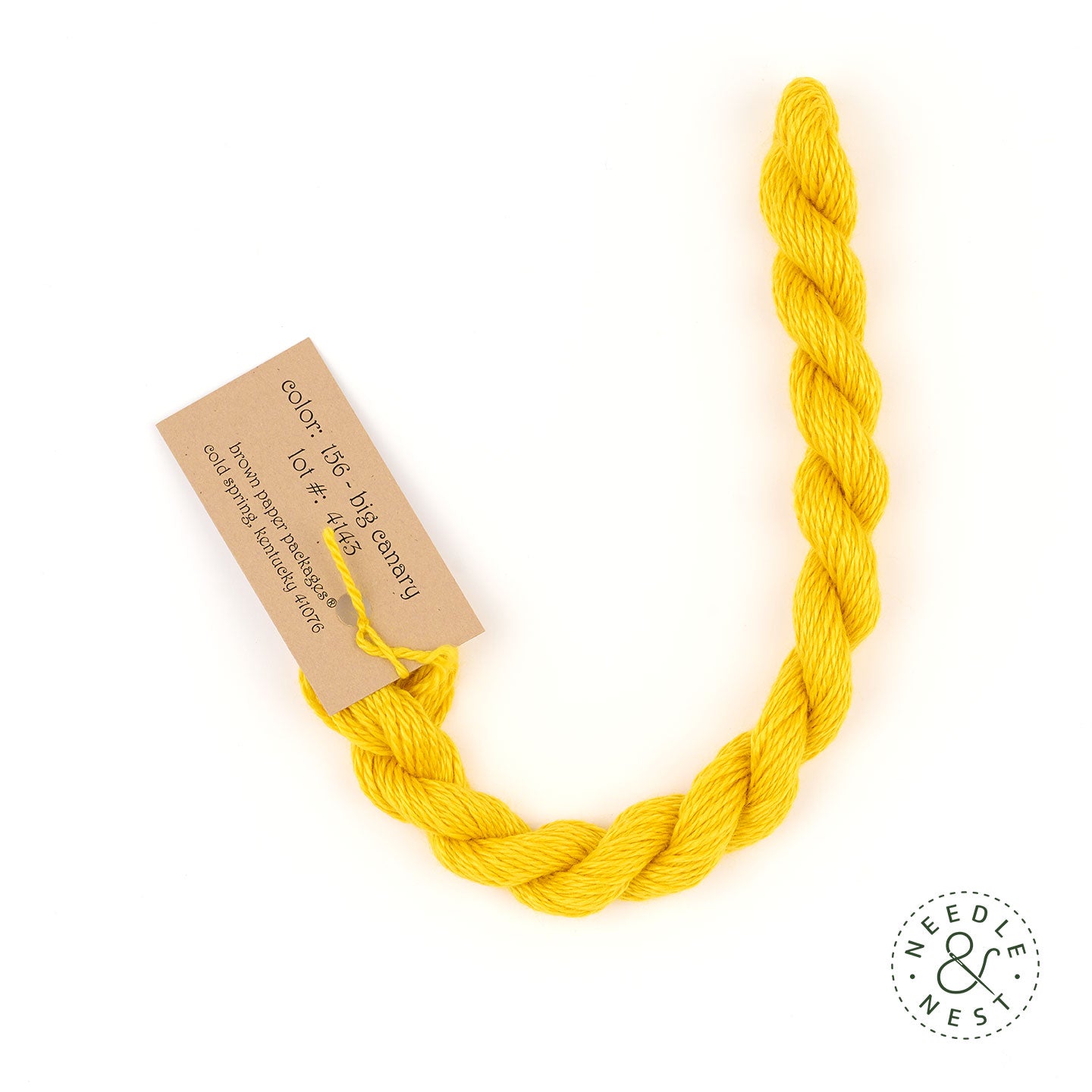 Silk & Ivory Big Canary Thread on a White Background