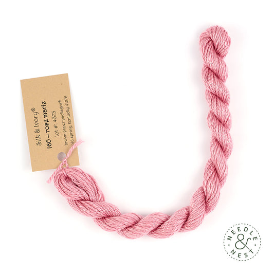 Silk & Ivory Rose Marie Thread on a White Background