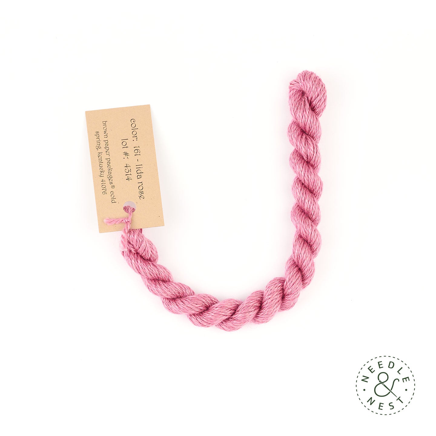 Silk & Ivory Lida Rose Thread on a White Background