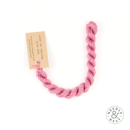 Silk & Ivory Lida Rose Thread on a White Background