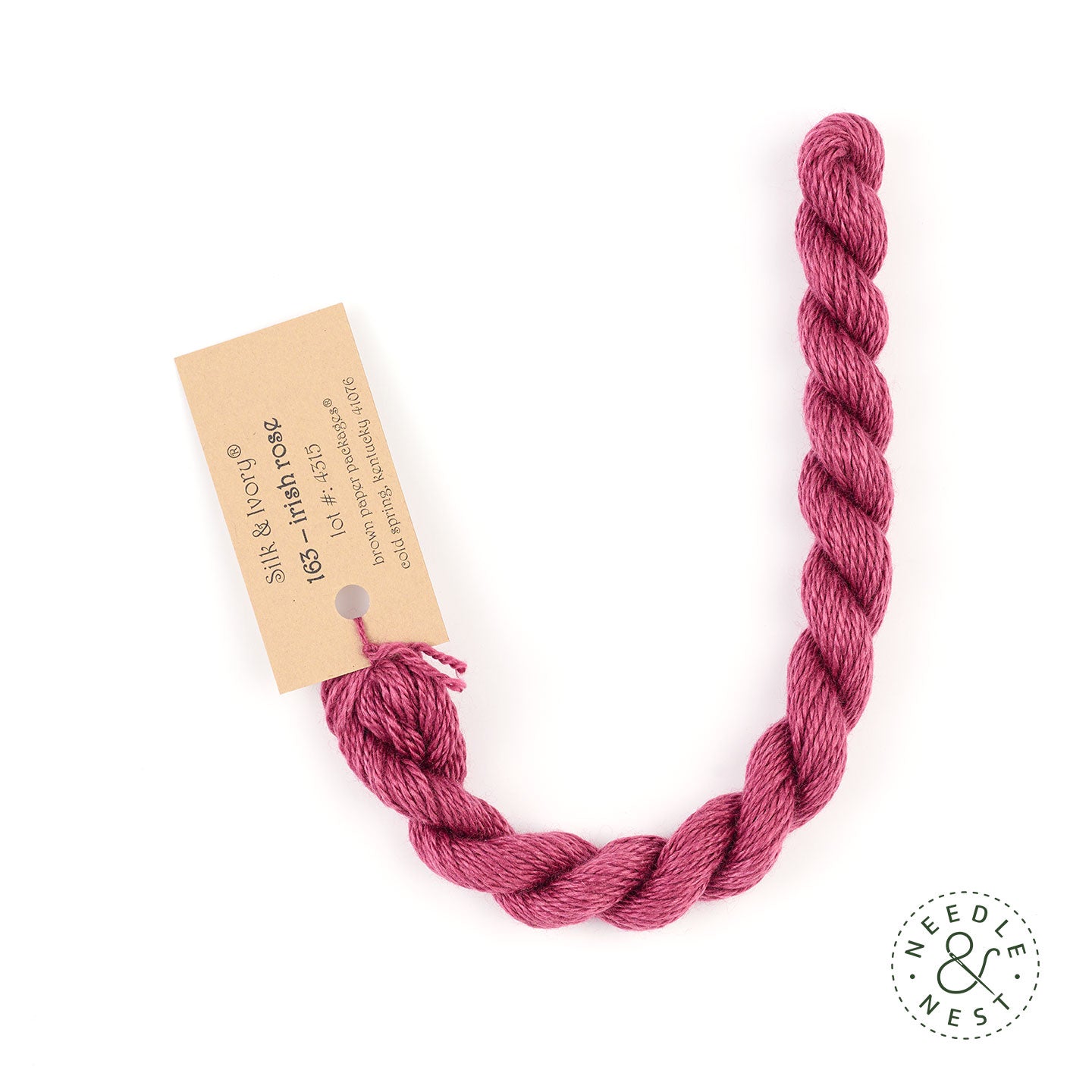 Silk & Ivory Irish Rose Thread on a White Background