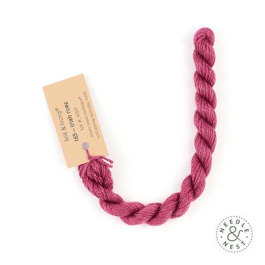 Silk & Ivory Irish Rose Thread on a White Background