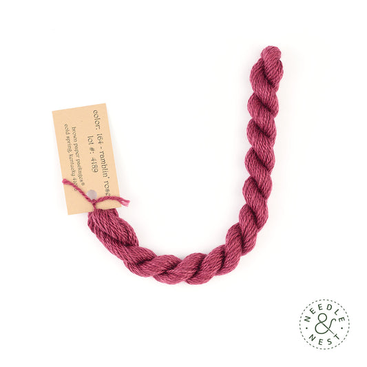 Silk & Ivory Ramblin' Rose Thread on a White Background