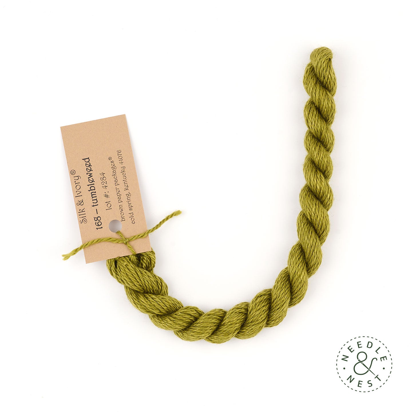 Silk & Ivory Tumbleweed Thread on a White Background