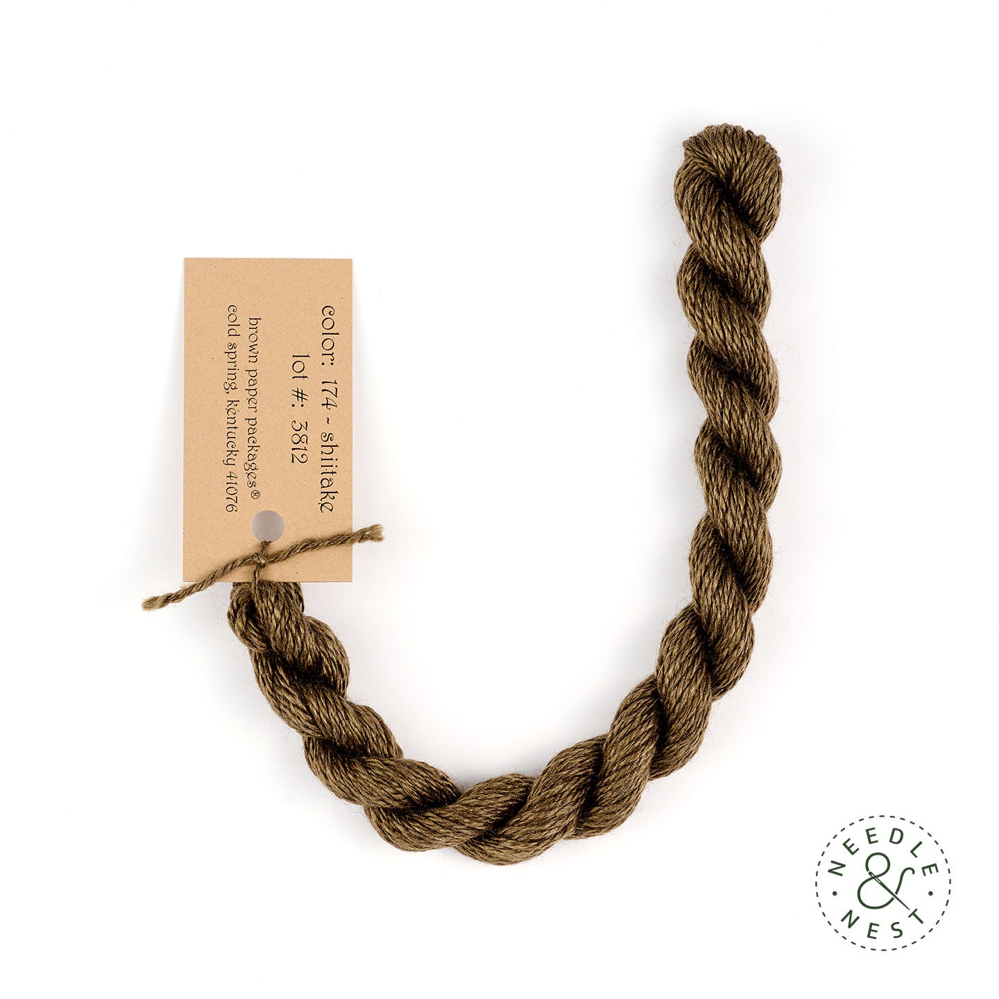 Silk & Ivory Shiitake Thread on a White Background