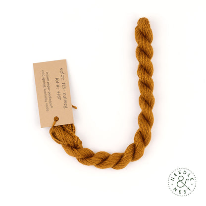 Silk & Ivory Nutmeg Thread on a White Background