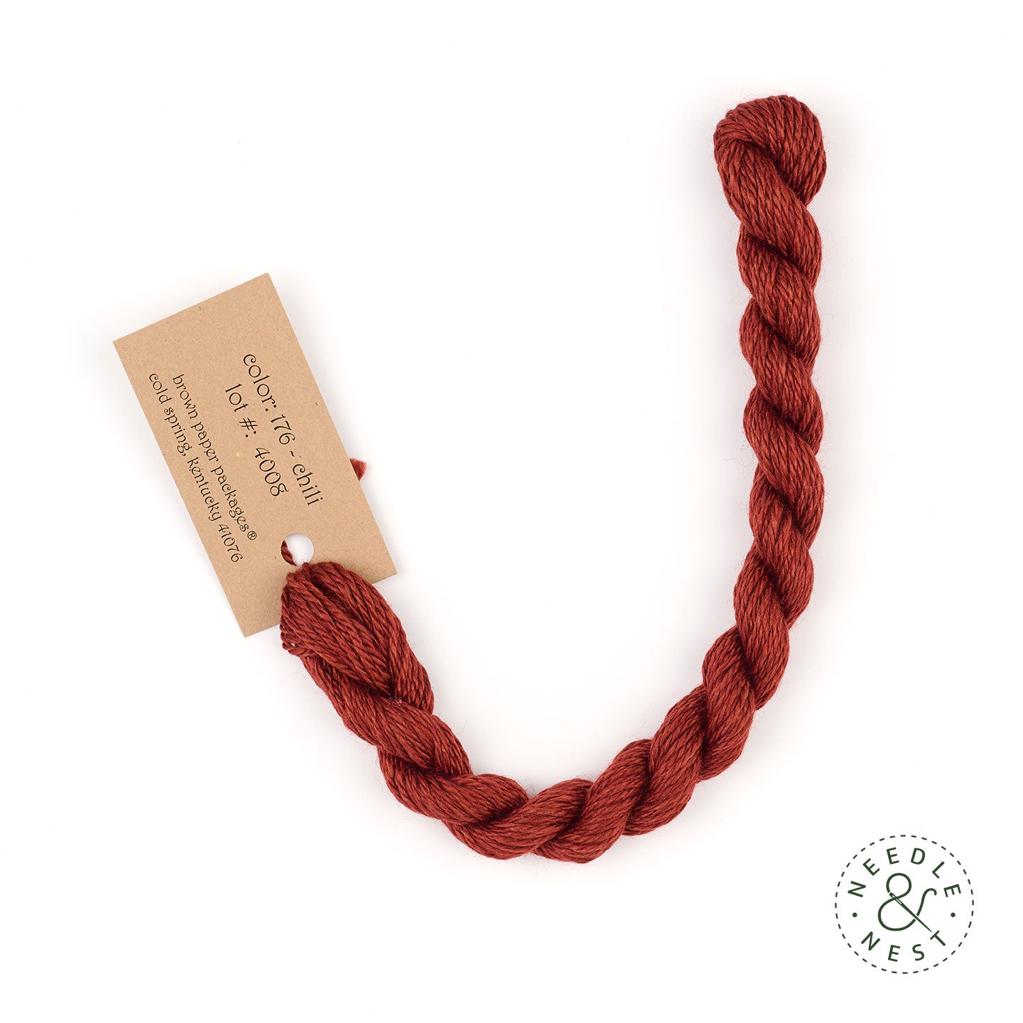 Silk & Ivory Chili Thread on a White Background