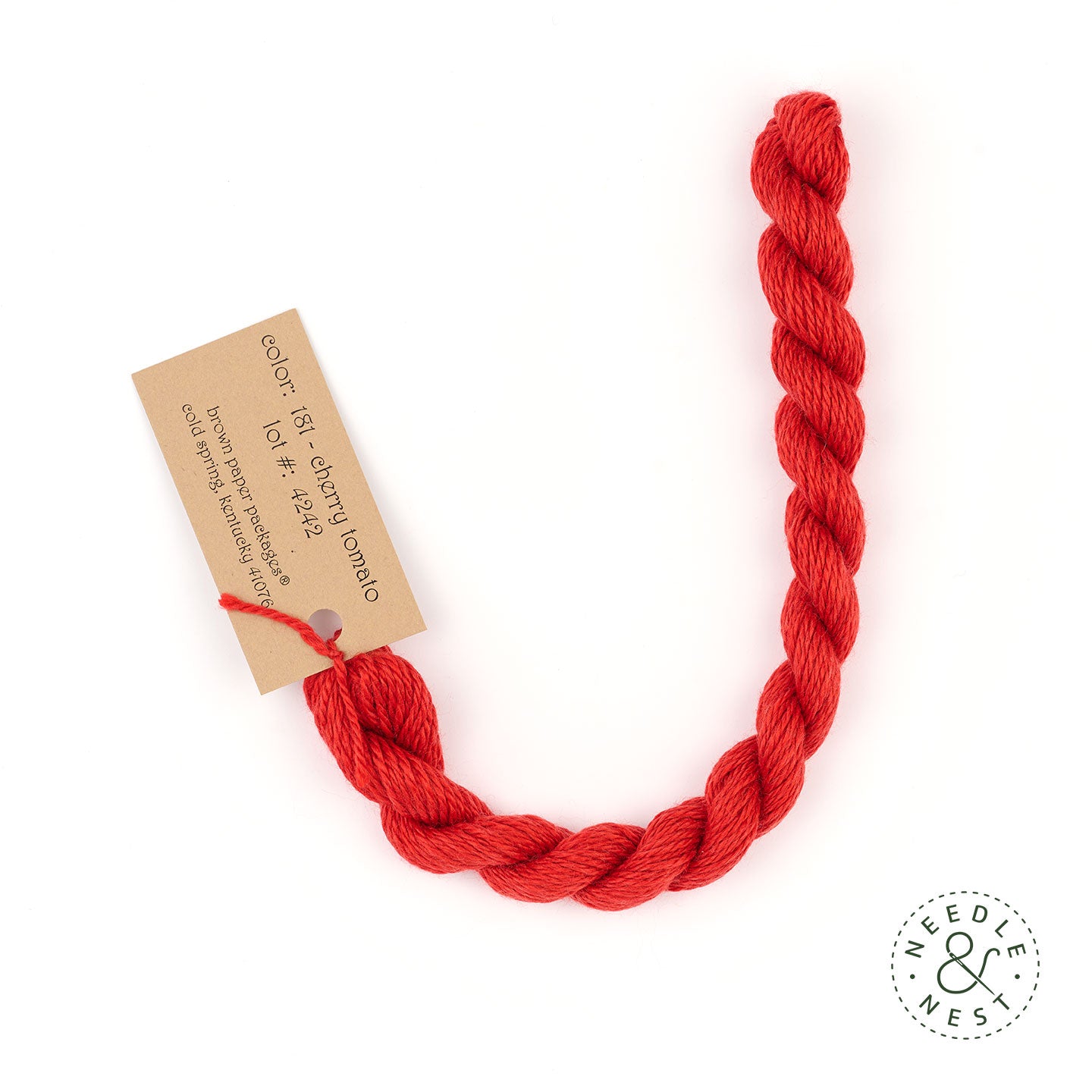 Silk & Ivory Cherry Tomato Thread on a White Background