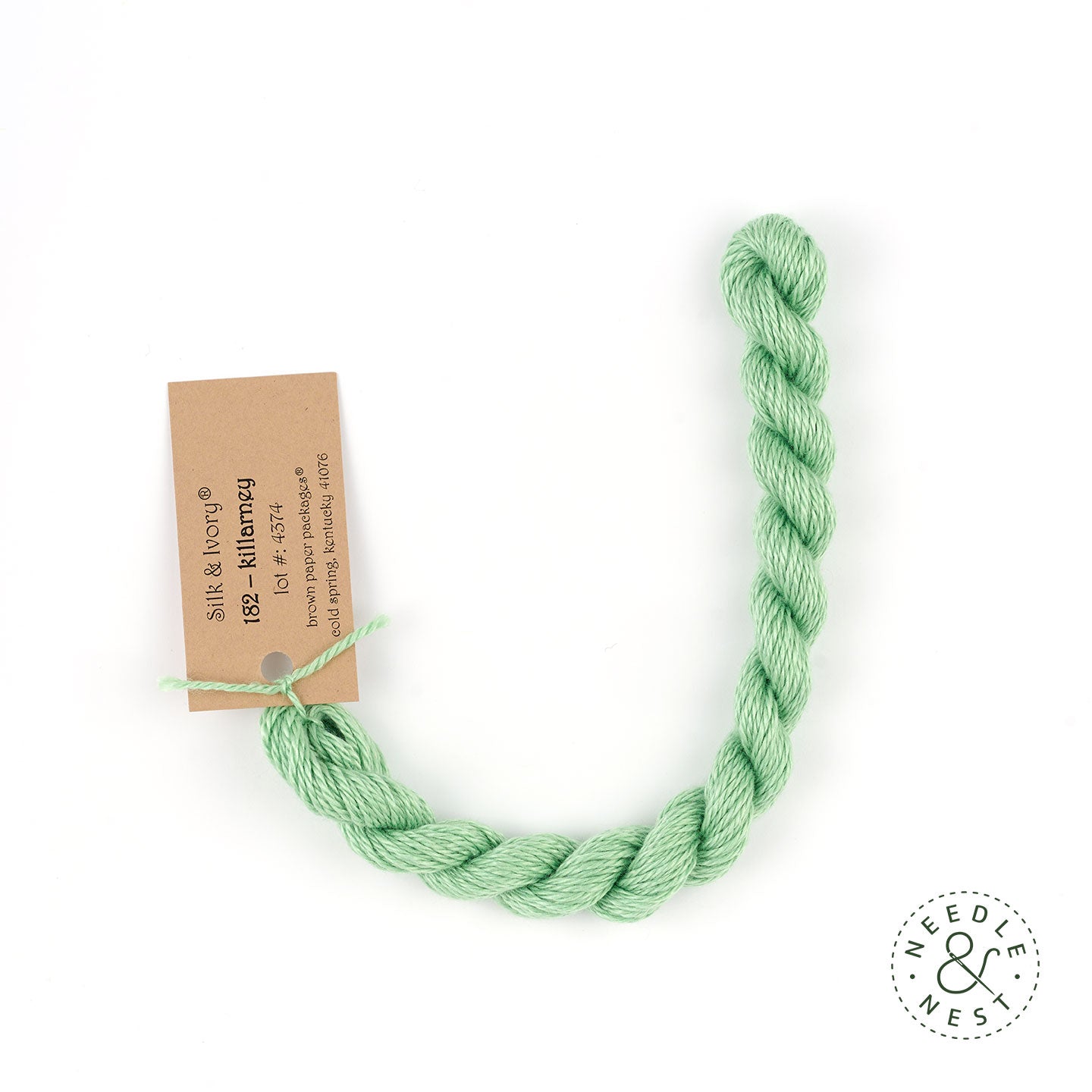 Silk & Ivory Killarney Thread on a White Background