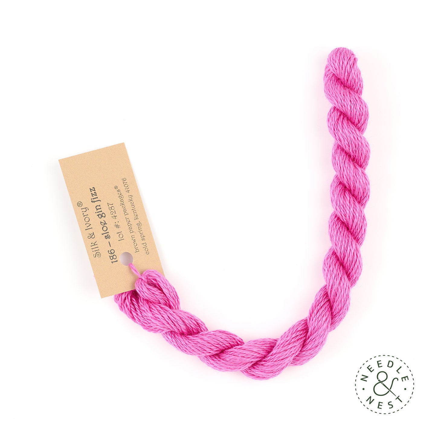 Silk & Ivory Sloe Gin Fizz Thread on a White Background