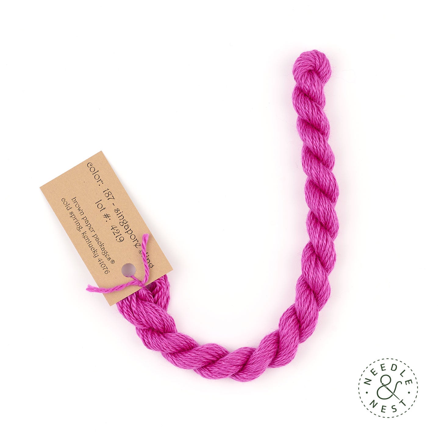 Silk & Ivory Singapore Sling Thread on a White Background