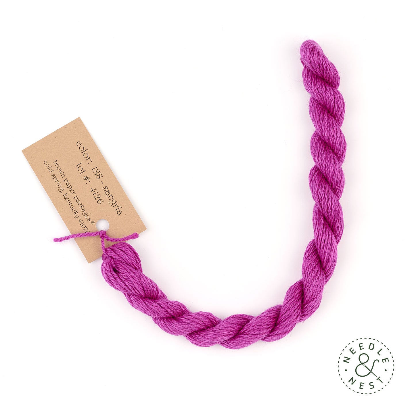Silk & Ivory Sangria Thread on a White Background