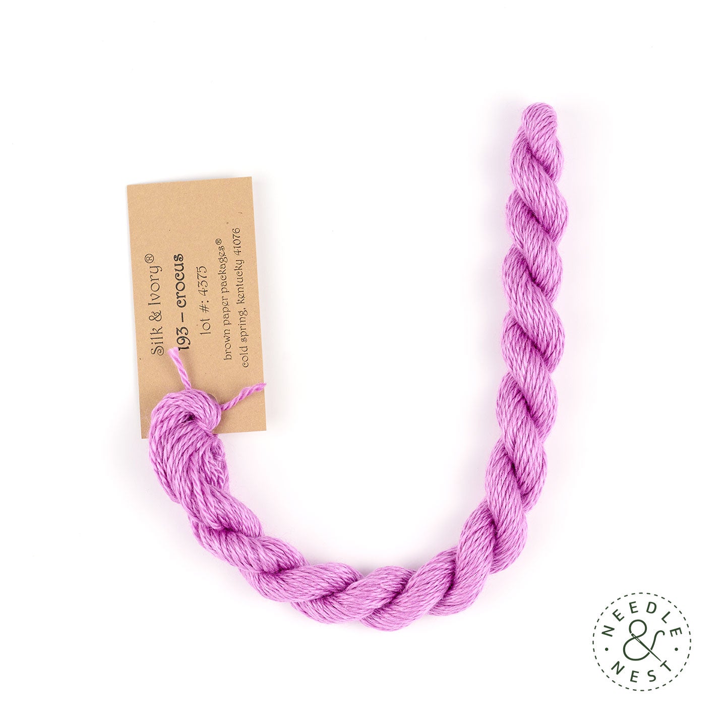 Silk & Ivory Crocus Thread on a White Background