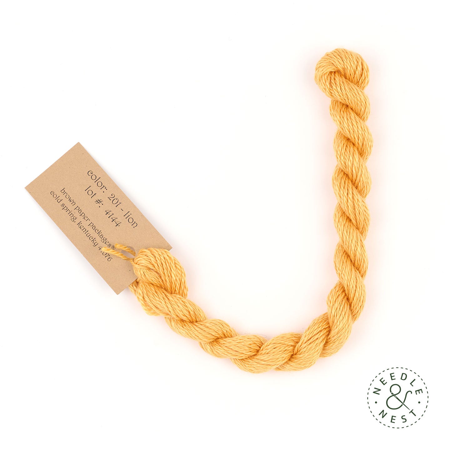 Silk & Ivory Lion Thread on a White Background