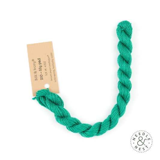 Silk & Ivory Lily Pad Thread on a White Background