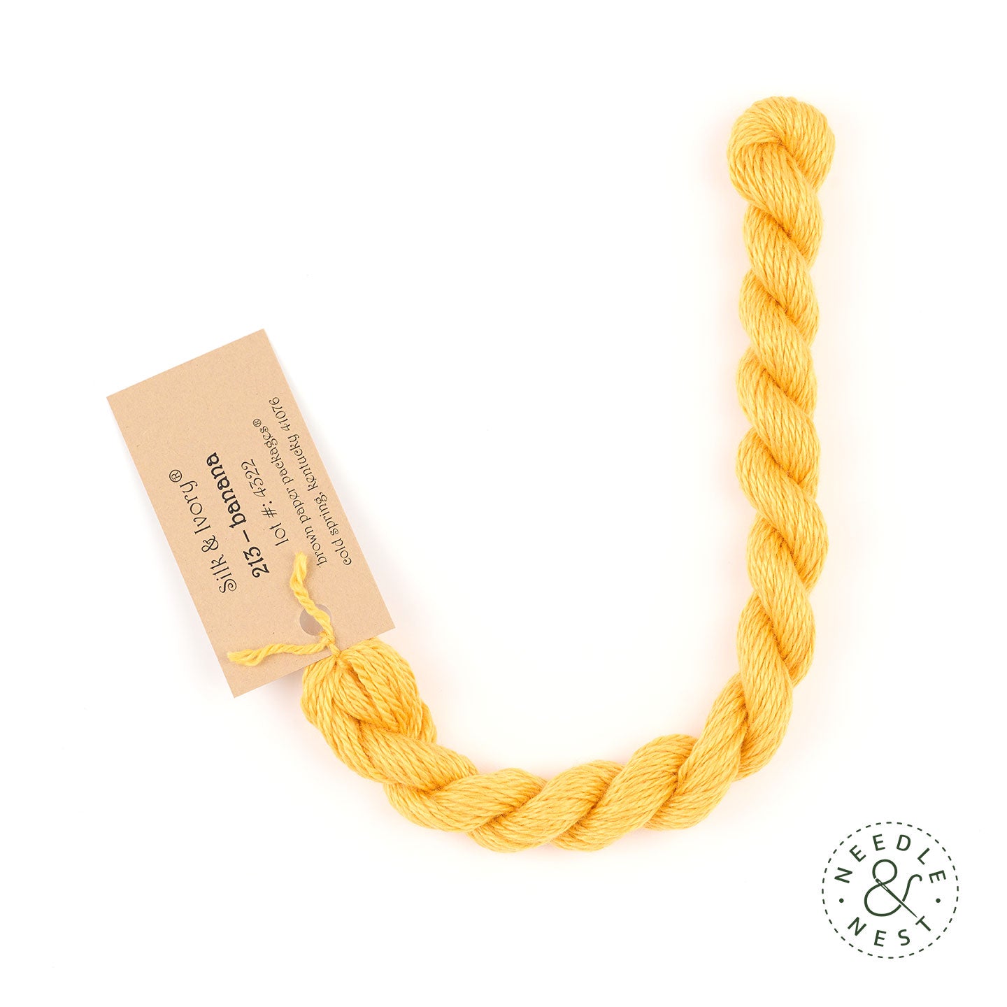 Silk & Ivory Banana Thread on a White Background