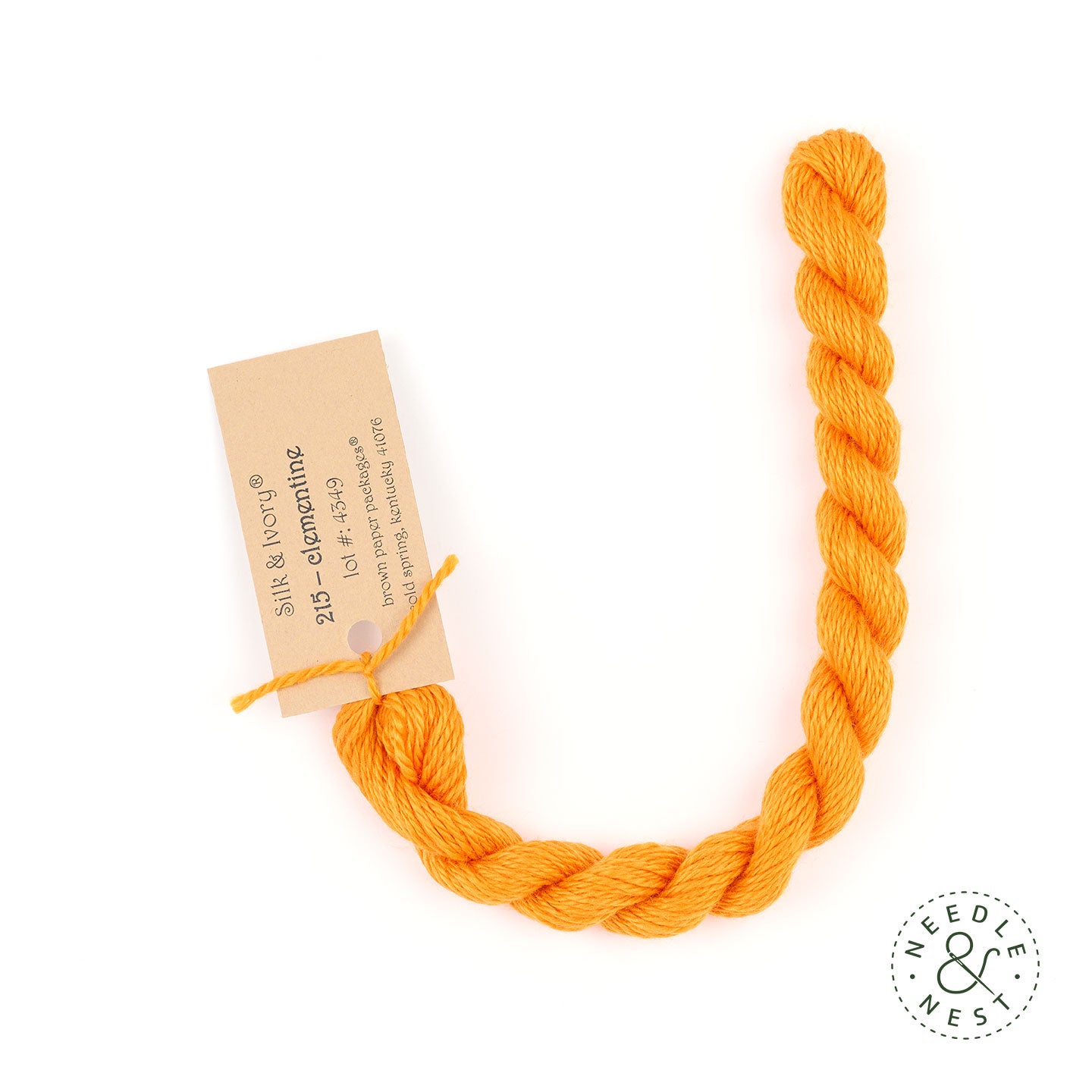 Silk & Ivory Clementine Thread on a White Background
