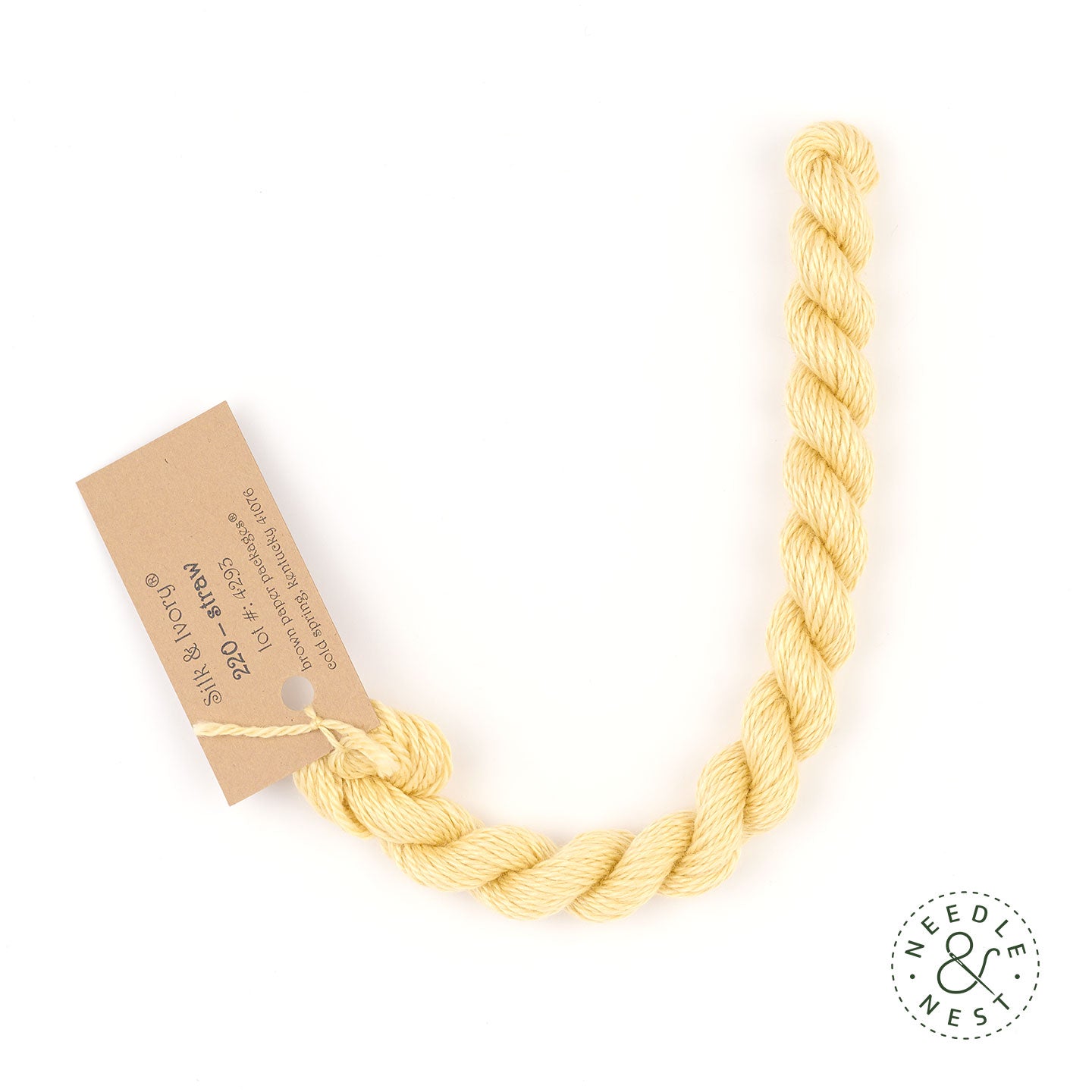 Silk & Ivory Straw Thread on a White Background